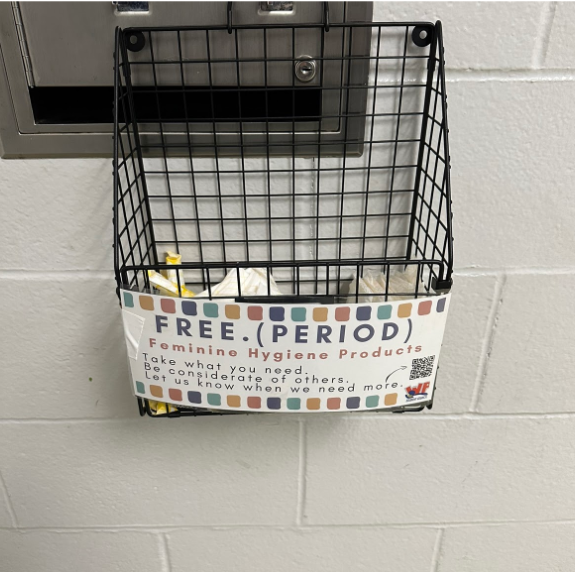 Baskets are now located in all girls restrooms throughout the school.