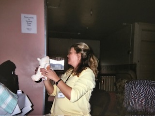 Wayvoline Humway at her baby shower held at the YWCA, put together by her coworkers. 