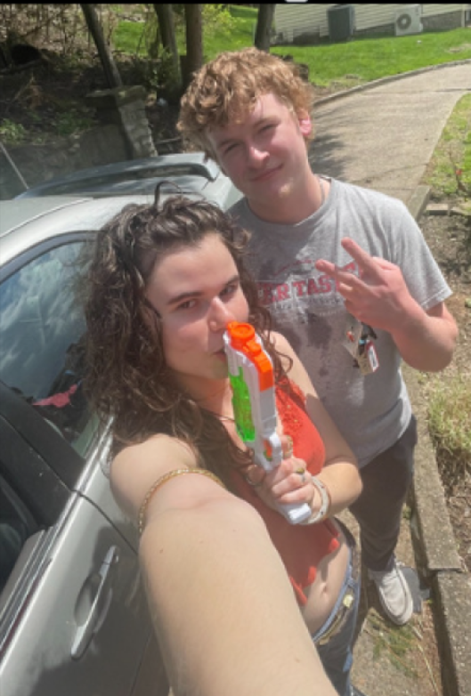 Lauren Erwin after getting out her team’s target, Addison Mudge.