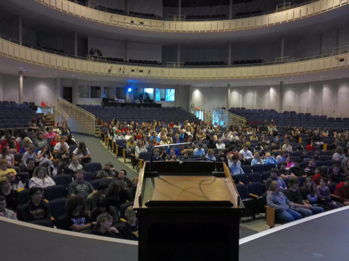 The podium stands ready for candidates to address their peers.