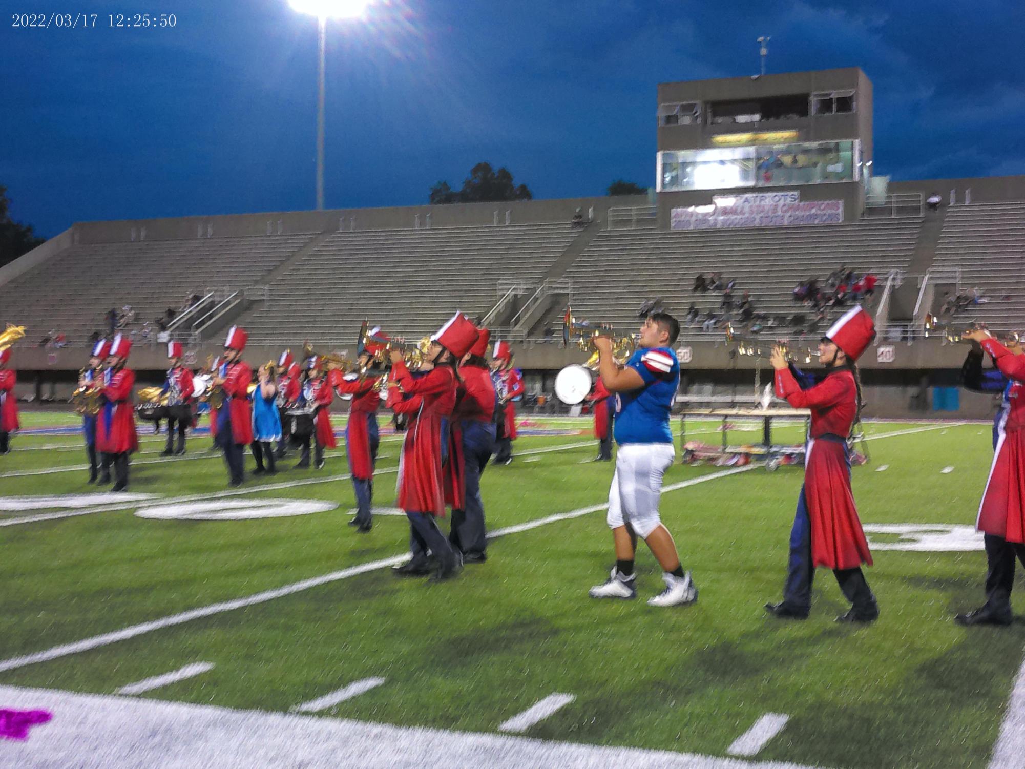 Marching band member and football player, Grayson Campbell, shows how he experiences the Park.