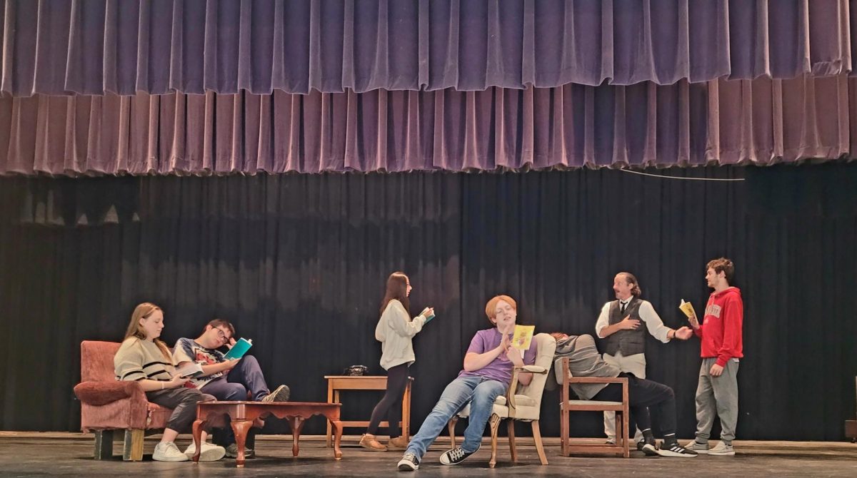 Park Players begin blocking the Fall Play led by first-time director, Dr. Romick. Courtesy of Arie Friend.