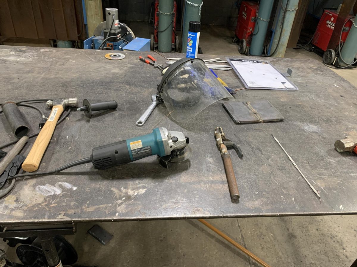 The welding tools sit in the dust as the program awaits a qualified professional to take on the program.