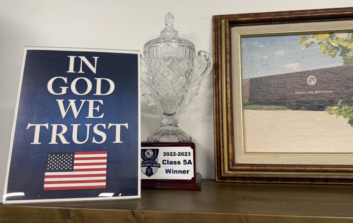 In accordance with West VIrginia Senate Bill 280, all state sponsored places of education are required to have at least an 8x10 print of "In God We Trust" on display. 