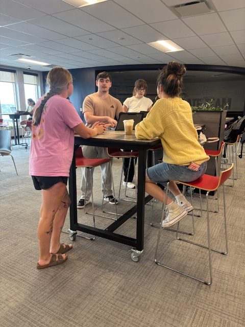 Members of the Speech and Debate team stay most days after school in the ILC to practice and prepare for their grueling season.