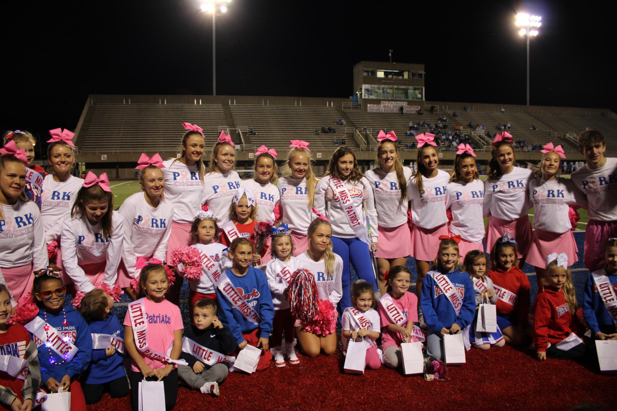 The Little Miss Patriots with their Park Cheerleaders