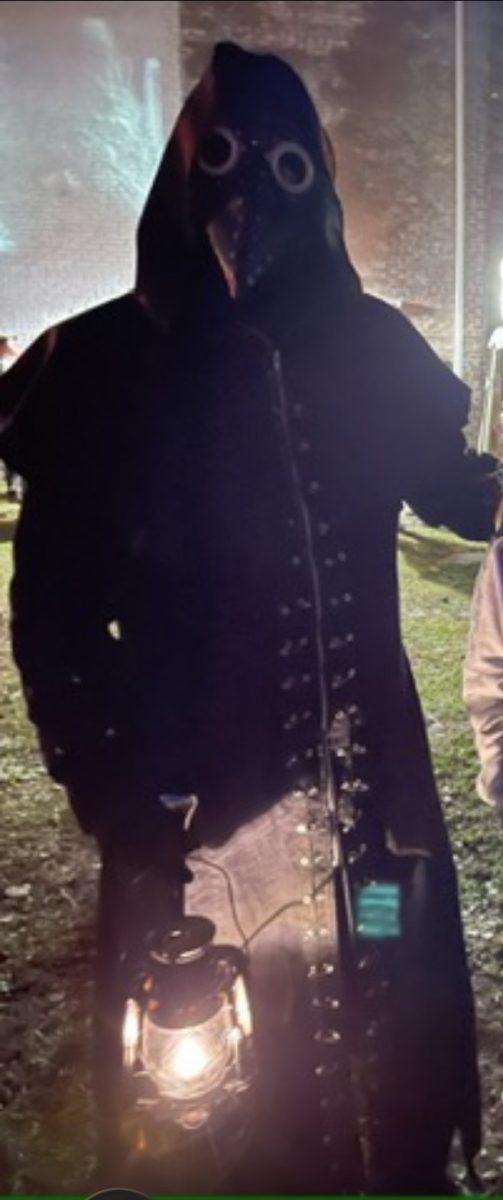 Scare actors such as this roam the yard of Wells Township ready to give a fright.