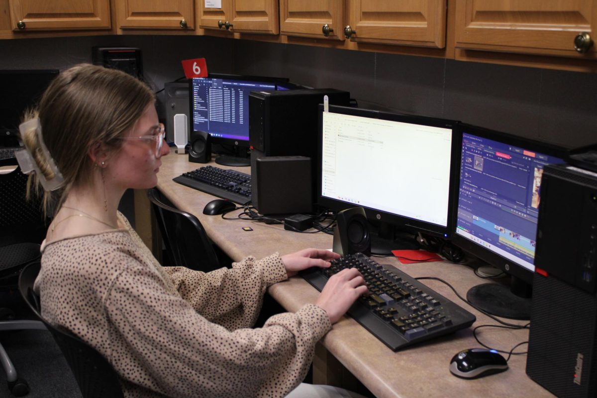 Chloe McBride of the broadcasting program applies her technical experience in real time.