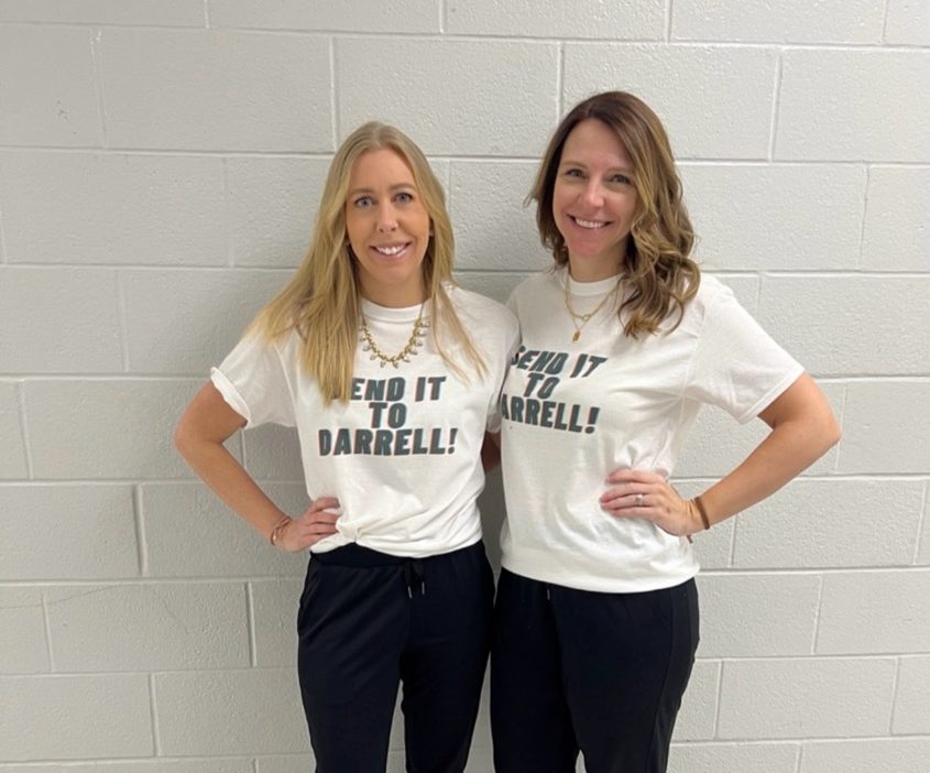 Schrebe and Conley are often caught in the hallways greeting students and being besties.