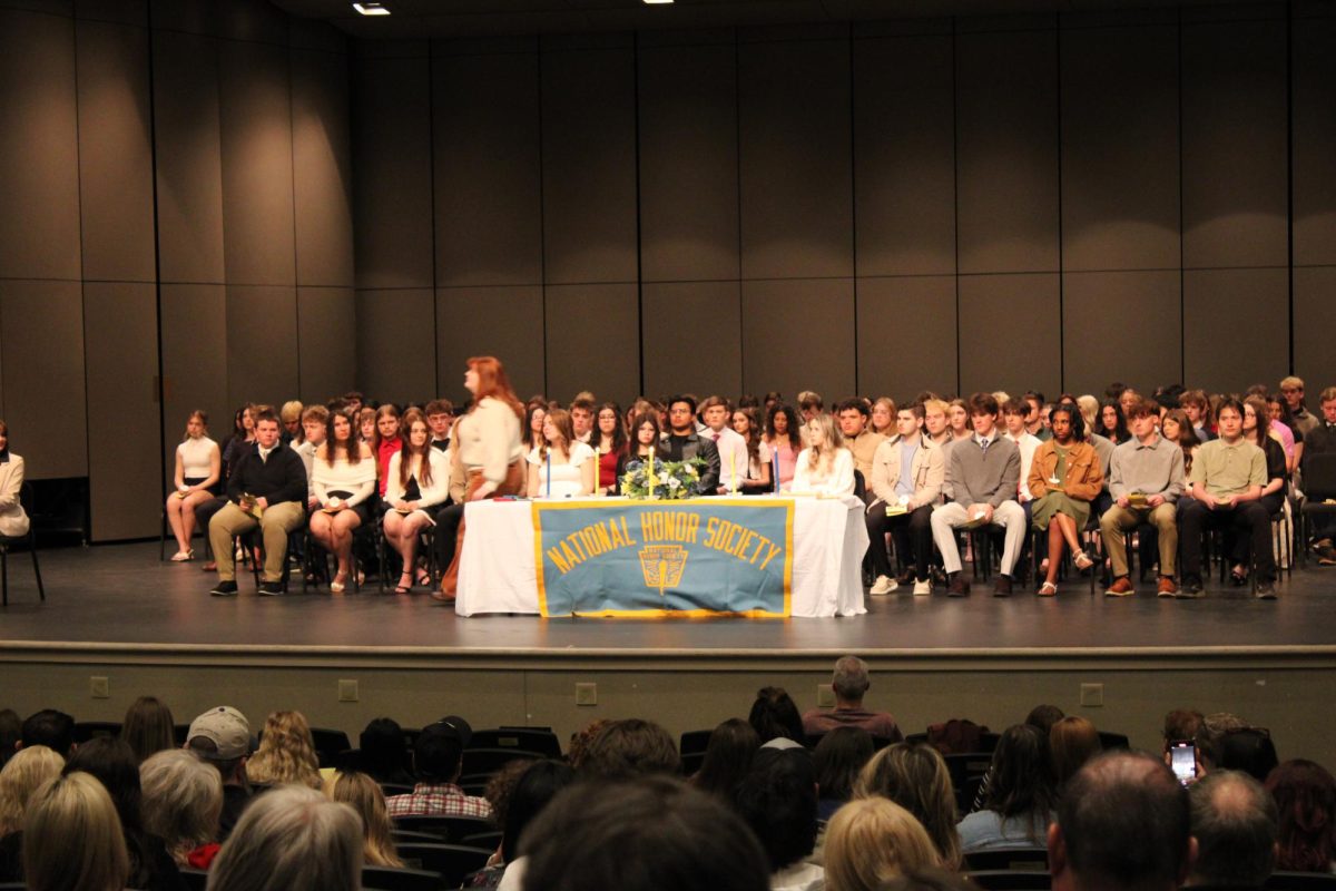 Inductees gathered on the PAC stage to be honored among family and friends. 